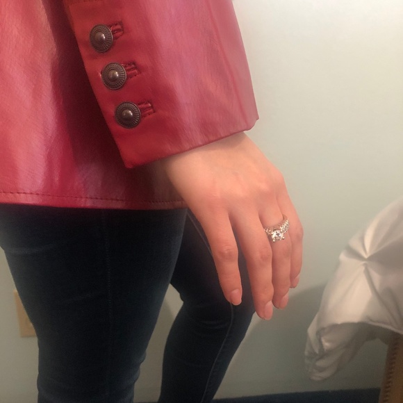 Denim & Co. One Button Leather Jacket with Pintuck - Picture 4 of 6